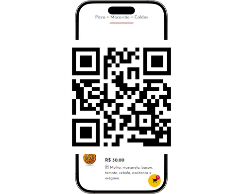 Clientes utilizando QR Code para acessar o cardápio