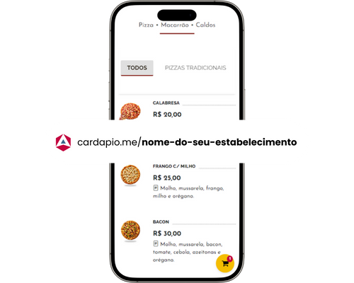 Acesso ao cardápio online personalizado